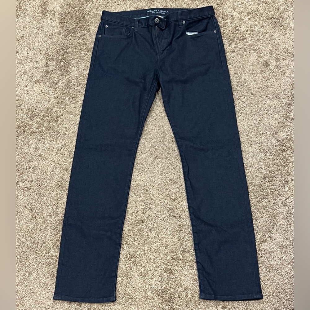 Mens Banana Republic Jeans The Traveler Slim Dark Blue 34x34